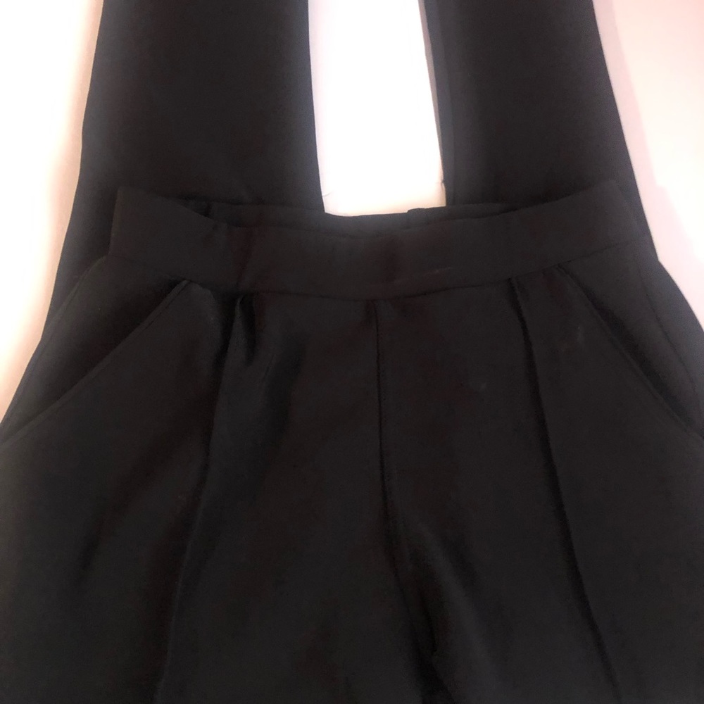 INDERO, Black Business Leggins W/back faux pockets, front side pockets Fit L/XL - Picture 2 of 16